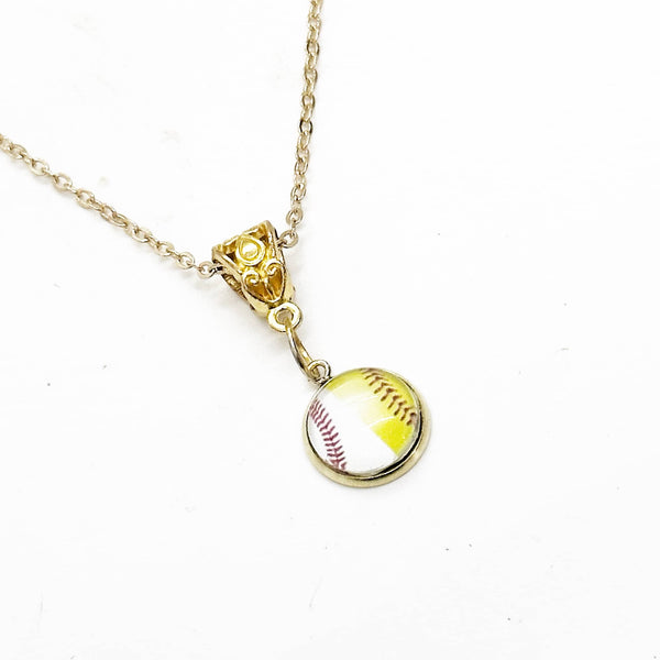 Split Baseball And Softball Pendant Necklace, Baseball Mom and Softball Mom, Son And Daughter, Mom Gift, Wife Gift, Gift For Her