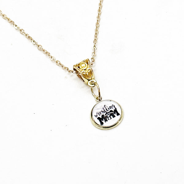 Wrestling Mom Pendant Necklace, Love My Wrestler, Sports Mom, Wife Gift, Mom Gift, Senior Day Mom Gifts, Gift For Her, Wrestler Mom