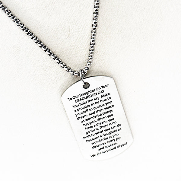 To Our Daughter Graduation Day Necklace, We Are Proud Of You, Pursue Your Dreams, Encouraging Her, Motivating Her, Going To College
