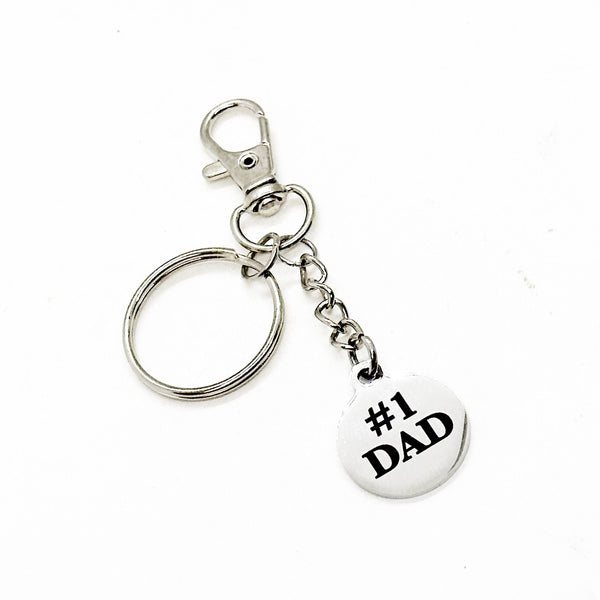 Number One Dad Clip On Charm Keychain, Dad Gift, Fathers Day Gifts, New Daddy, Husband Gift, Gift For Him, No 1 Dad, Father, Gift For Dad
