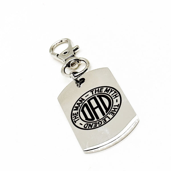 Dad The Man The Myth The Legend Gift, Dad Keyring Charm, Clip On Charm, Gift Bag Charm, Dad Gift From Kids, Gift For Dad