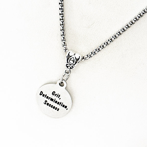 Grit Determination Success Pendant Necklace, Graduation Gift, Daughter Gift, Going To College, Gift For Her, Encouraging Her, Motivational