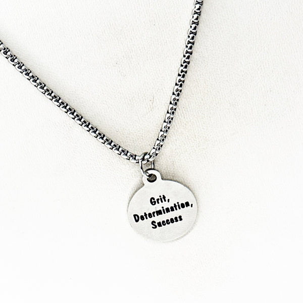 Grit Determination Success Charm Necklace, Graduation Gift, Daughter Gift, Going To College, Gift For Her, Encouraging Her, Motivational