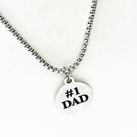 No 1 Dad Charm Necklace, Fathers Day Gift, Fathers Day Necklace, Man Necklace, Gift For Dad, New Daddy Gift, New Father Gift, Husband Gift