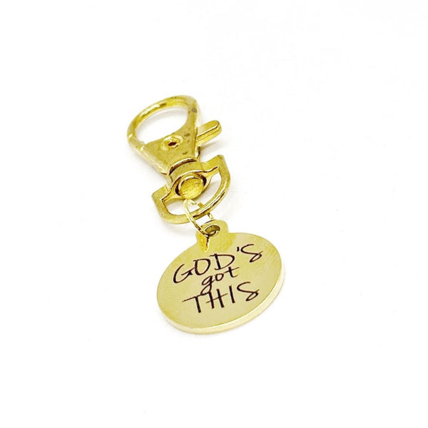 God’s Got This Goldtone Clip On Charm, Faith, Believer Gift, Keychain Charm, Keychain Clip, Religious Gift, Christian Gift, Motivating Gift