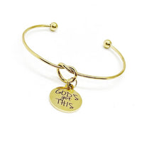 God’s Got This Goldtone Cuff Charm Bracelet, Affirmation Jewelry, Faith, Wife Gift For her, Daughter Gift, Granddaughter Gift, Cuff Bracelet