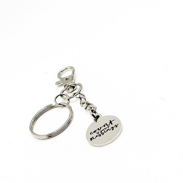 Count Your Blessings Clip On Charm Keychain, Faith Gift, Christian Gift, Encouragement Gift, Motivation, You Are Blessed, I Am Blessed