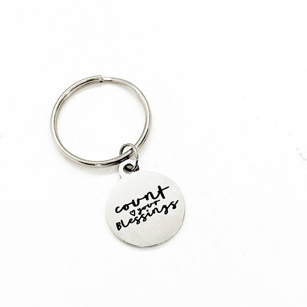 Count Your Blessings Charm Keychain, Faith Gifts, I Am Blessed, You Are Blessed, My Blessings, Graduation Gift, Believer Gifts, New Car Gift