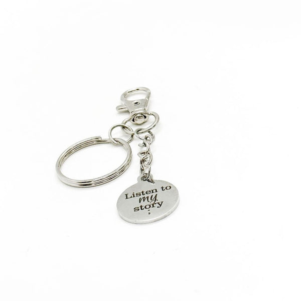 Listen To My Story Charm Clip On Keychain, Affirmation Gifts, Recovery Gifts, Life Story, I Am Important, Motivational, Mentor, Affirming
