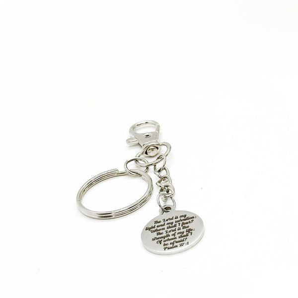 The Lord Is My Light And My Salvation Clip On Charm Keychain, Psalm 27 1, Scripture Gifts, Christian Faith, Going To College