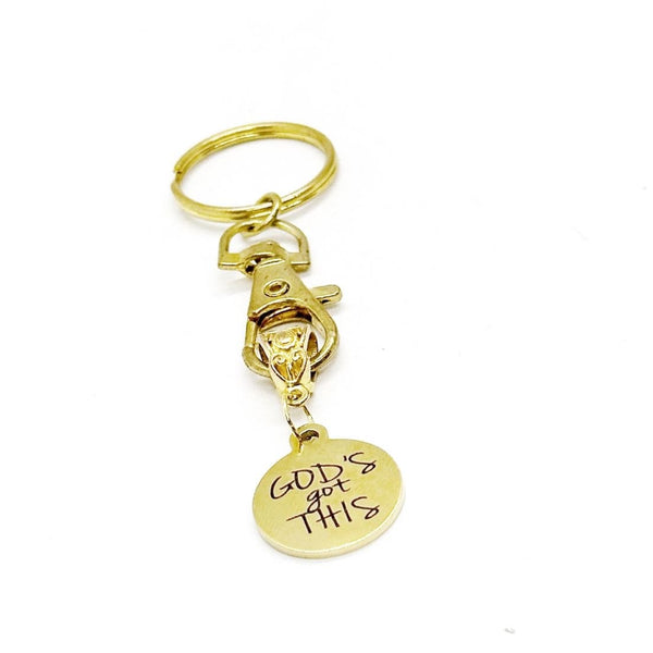 God’s Got This Goldtone Charm Keychain, Faith Gift, Baptism Gift, Bible Verse, Christian Faith, God Is In Control, God Has You