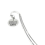 I Love Cats Charm Bookmark, Binary Code Text, Cat Lover, Tech Nerd Gift, Student Gift, Son Gift, Daughter Gift, Computer Nerd