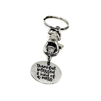 Thankful Blessed And Kind Of A Mess Charm Keychain, Friend Group Gifts, Bible Study Gifts, Wife, Friend, Necklace Pendant Charm, Me Gift