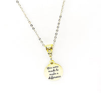 You Were Made To Make A Difference Goldtone Necklace, Affirmation Gift, Encouraging Her, Motivating, Daughter, Wife, Going To College