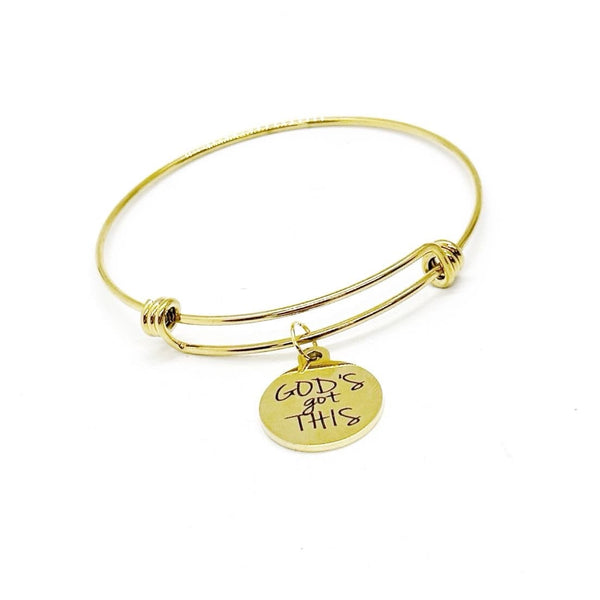 God’s Got This Goldtone Charm Bangle, Charm Bracelet, Prayer Mindset Gift, Positivity Gift, Christian. Jewelry, Christian Gift, Gift For Her