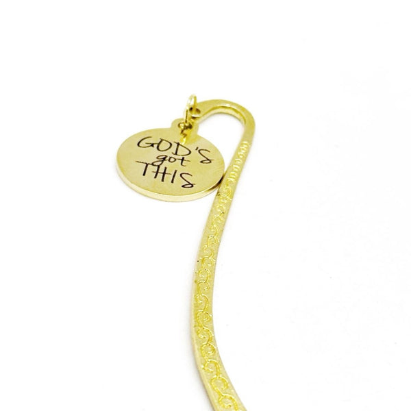 God’s God This Goldtone Charm Bookmark, Small Bookmark, Faith Gift, Christian Belief, Believe In God, Difficult Times Gifts