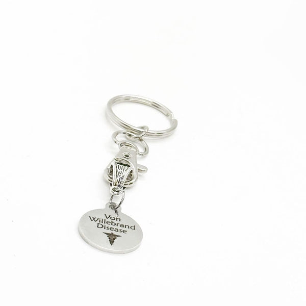 Von Willebrand Disease Medical ID Awareness Keychain, Medical Notification, Diabetic, Insulin Dependent, Medical Caduceus, Caregiver