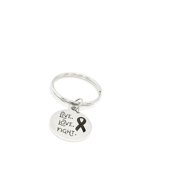 Live Love Fight Charm Keyring, Charm Keychain, Fighting Cancer, Cancer Awareness, Chemotherapy Gift, Chemotherapy Support, Friend Gift