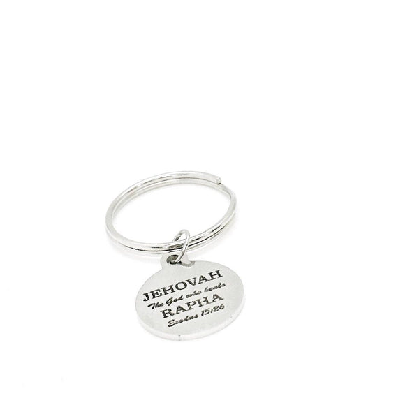Jehovah Rapha The God Who Heals Charm Keychain, Exodus 15 26, Sickness Sympathy, Healing Prayers, Faith Healing, Scripture Gift, Bible Verse