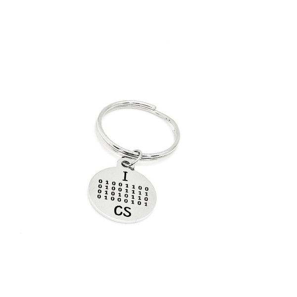 I Love CS Simple Charm Keychain, Binary Code, Computer Science, Programmer, Developer, CS Student, Going To College, Computer Science Major