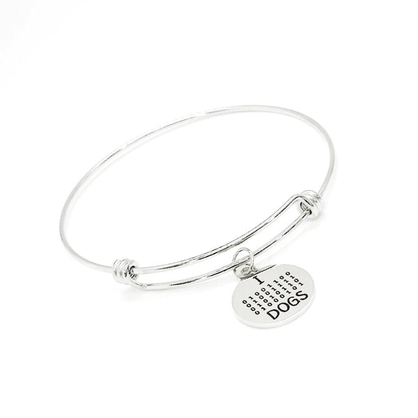 I Love Dogs Charm Bracelet, Binary Code, Comp SCI Major, Dog Lover, Gift For Her, Daughter, Girlfriend, Fun Gifts, Computers And Dogs