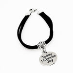 Today I Choose Joy Black Faux Suede Bracelet, Affirmation Gifts, Encouraging Her, Find Joy Each Day, Daughter Gift, Wife, Friend, Me Gift