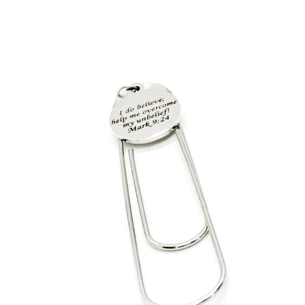 Help My Unbelief Charm Paperclip Bookmark, Mark 9 24, Scripture Gifts, Christian Gift, Difficult Times, I Do Believe, Faith, Bible Verse