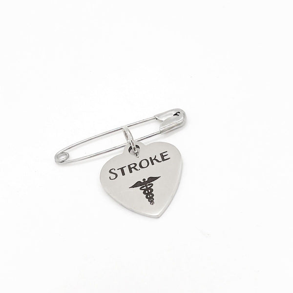 Stroke Pin, Medical Pin, Medical Notice, Medical Awareness, Stroke Patient Notification, Medical Charm, Pin Charm, Lapel Pin