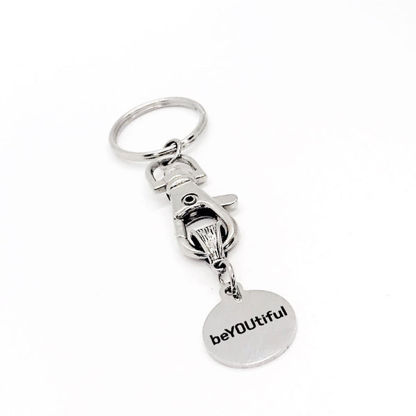 BeYOUtiful Charm Keychain, Daughter Gift, Friend Gift, Be Yourself, Be You, You Are Beautiful, Gift For Her, Wife Gift, Going To College
