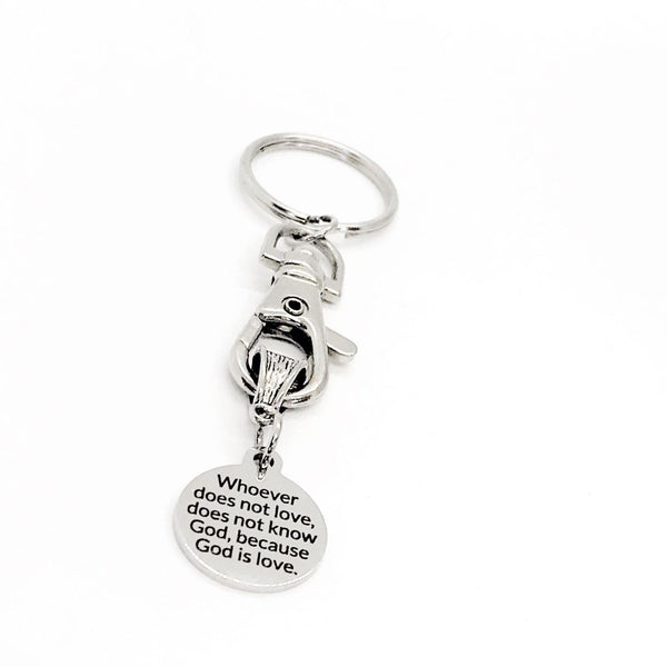 God Is Love Charm Keychain, 1 John 4 8, Scripture Gift, Love Gift, Friend Gift, Whoever Does Not Love Does Not Know God, Faith, Christian