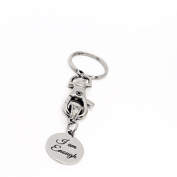 I Am Enough Charm Keychain, Daughter Gift, Wife Gift, Friend, Divorce Gift, Affirmation, Going To College, Gift For Me, Motivating Her