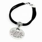 23rd Psalm Black Faux Suede Charm Bracelet, Psalm 23 4, God Is With Me, I Fear No Evil, Christian Woman, Daughter, Going To College