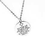 23rd Psalm Charm Necklace, Psalm 23 4 Scripture Jewelry, Christian Gift, Bible Verse, God Is With Me, Protection Gift, Fear No Evil