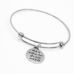 God Is Within Her She Will Not Fall Stacking Charm Bangle, Psalm 46 5, Religious Encouragement Gifts, Christian Woman Jewelry Gifts