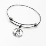 Saint Sebastian Patron Saint Of Sports Charm Bangle Bracelet, With God All Things Are Possible, Basketball Player, Daughter Gift For Her