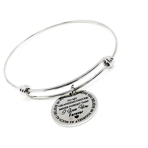 To My Granddaughter Charm Bracelet, I Love You Gift, Granddaughter Birthday, Graddaughter Graduation, Gift For Her, I Believe In You