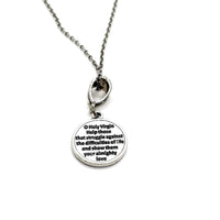 Our Lady of Lourdes Pendant Necklace, Saint Bernadette Prayer Medal, Catholic Gifts, Patron Saint of Bodily Ills Sick People, Asthmatics