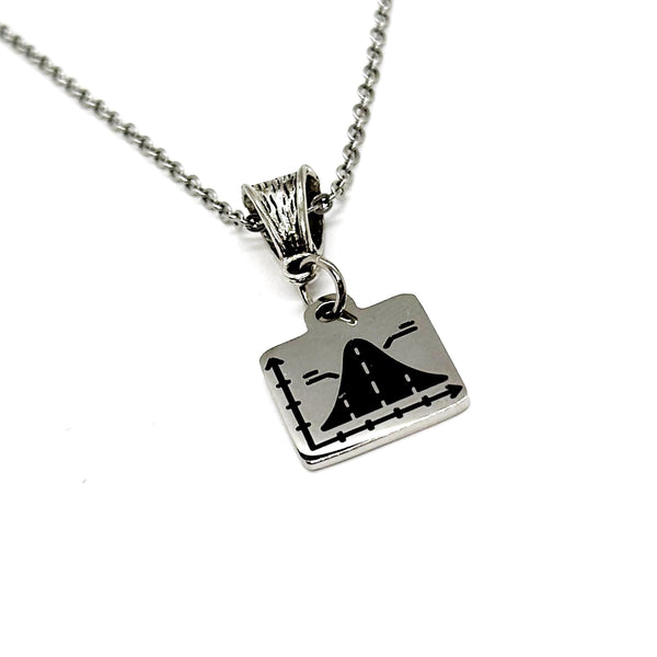Bell Curve Pendant Necklace, Gift For Her, Daughter Gift, Wife Gift, Sister, Mom, Math Teacher, Statistics Teacher, Chart Graphing Pendant