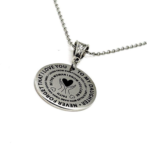 To My Daughter Charm Pendant Necklace, I Love You Gift, Daughter Birthday, Daughter Graduation, Gift For Her, I Believe In You, Be The Woman