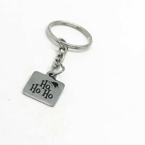 Ho Ho Ho Charm Key Chain, Santa Gift, Fun Keychain, Friend Gift, Husband, Wife, Mom, Dad, Christmas Present, Stocking Stuffer