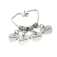 Weight Loss Tracker Charm Bracelet, Weight Loss Celebration Bracelet, Weight Loss Jewelry, Celebration Jewelry, Gift For Her, Pounds Lost
