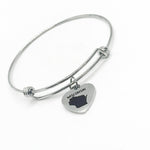 What State Has Your Heart Charm Bracelet, My Heart Is In, Home State, My Home Is, Gift For Her, Wife, Friend, Mom, Grandam, Moving, College