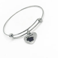 What State Has Your Heart Charm Bracelet, My Heart Is In, Home State, My Home Is, Gift For Her, Wife, Friend, Mom, Grandam, Moving, College
