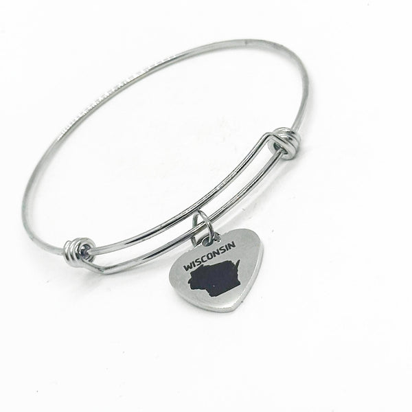 What State Has Your Heart Charm Bracelet, My Heart Is In, Home State, My Home Is, Gift For Her, Wife, Friend, Mom, Grandam, Moving, College