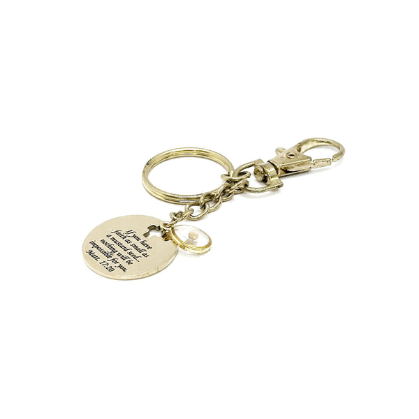 Mustard Seed Verse Goldtone Key Chain, Mustard Seed Faith, Christian Gifts, Matthew 17 20, Encouraging Gifts, Believer Gifts, Bible Verse