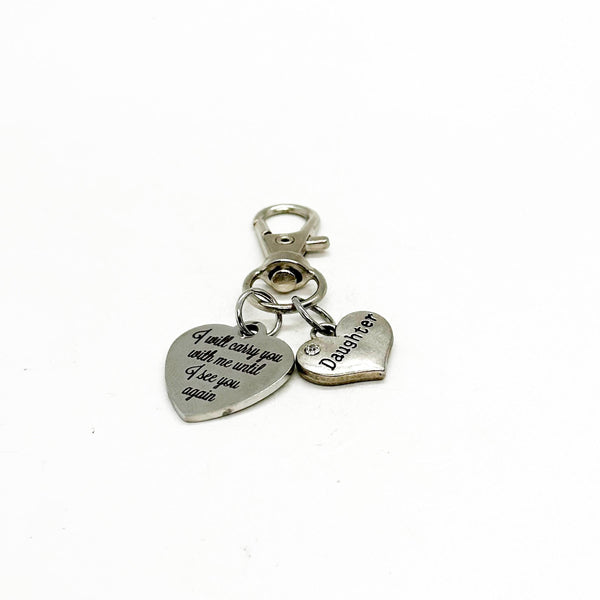 I Will Carry You In My Heart Until I See You Again Clip ON Charm Sympathy Gift, Loss Of Loved One, Family Member Loss, Remembering Lost Love