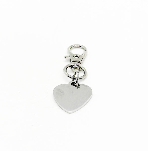 Customizable Heart Clip On Charm, Customization Request, Key Chain, Backpack Charm, Your Message, Customized Gifts, Purse Charm, Your Text