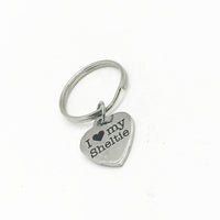 I Love My Sheltie Charm Keychain, Sheltie Owner, Gift For Her, Gift For Him, Mom, Dad, Daughter, Son, Sheltie Baby, New Dog, Pet Adoption
