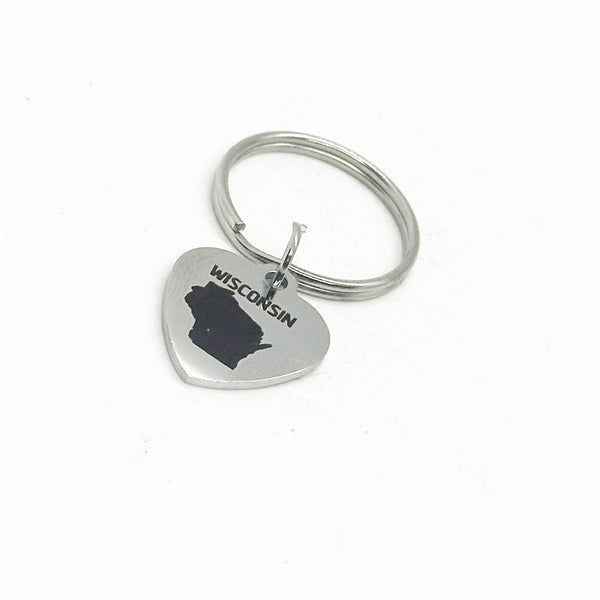 My Home State Charm Key Chain, Planner Gift, My Heart Is In My Home State, Remembering Home, Home State Pride, My Heart Is In, Moving Away