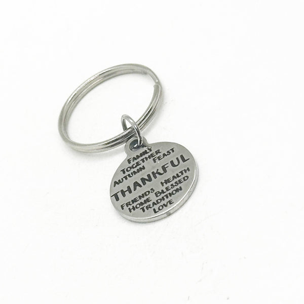 Thankful Words Charm Key Chain, Things I Am Thankful For, Thanksgiving Gift, Thankful For You, Thankful For Family, Family Reunion Gifts